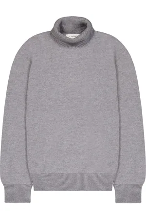 LANEUS Strik, Herre, Grå, L, Cashmere, Cashmere Merino Turtleneck Sweater