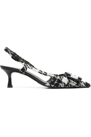 ROBERTO FESTA Sko, Dame, Sort, 36 EU, Læder, Krystal Spænde Slingback Hæle