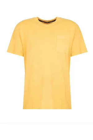 Pepe Jeans Top, Herre, Gul, M, Bomuld, Afslappet rundhalset T-shirt med lomme