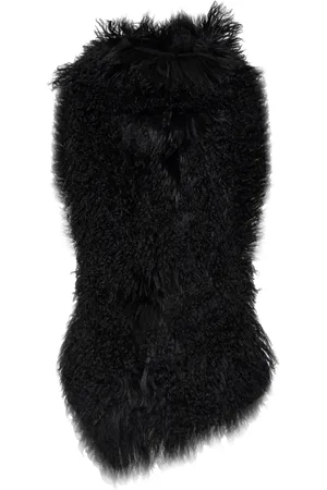 Alexander McQueen Jakke, Dame, Sort, XS, Uld, Pelsvest