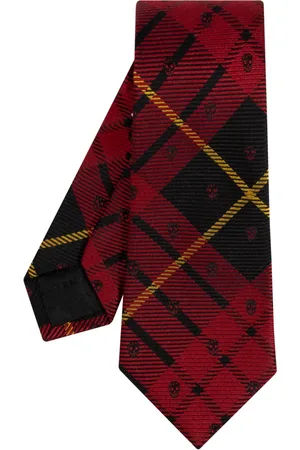 Alexander McQueen Tilbehør, Herre, Rød, ONE SIZE, Læder, Silkeslips