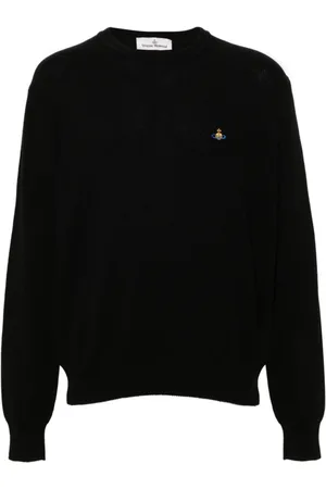 Vivienne Westwood Strik, Herre, Sort, S, Bomuld, Sort Strik Trøje Orb Logo