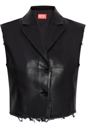 Diesel Jakke, Dame, Sort, M, Uld, Vest med rå finish G-Baryt