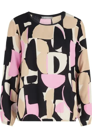 Betty & Co Bluser & Skjorter, Dame, Flerfarvet, S, Uld, Grafisk Print Bluse Skjorte