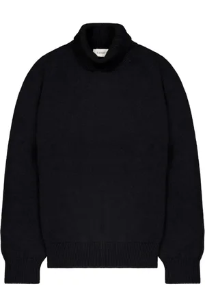 LANEUS Strik, Herre, Sort, XL, Cashmere, Behagelig Cashmere Merino Turtleneck Sweater