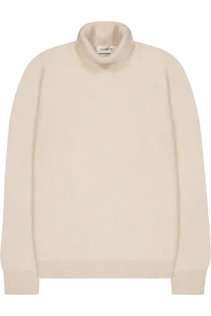 LANEUS Strik, Herre, Gul, S, Cashmere, Behagelig Cashmere Merino Turtleneck Sweater