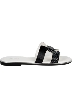 Liu Jo Sko, Dame, Sort, 37 EU, Læder, Elegante slip-on sandaler med pynt