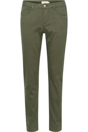 Cream Bukser, Dame, Grøn, W27 L30, Uld, Twill Pant - Coco Fit Deep Depths