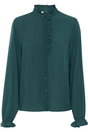 Cream Bluser & Skjorter, Dame, Grøn, XS, Feminin Skjortebluse Sea Moss