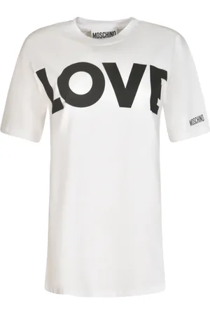 Moschino Top, Dame, Hvid, XS, Uld, Stilfulde T-shirts og Polos