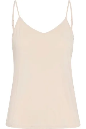 Cream Top, Dame, , M, Uld, Sliptop Bluse Nude