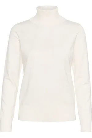 Saint Tropez Strik, Dame, Hvid, M, Uld, Rollneck Pullover Ice