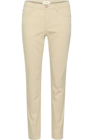 Cream Bukser, Dame, , W28 L32, Uld, Fjergrå Twill Bukser Straight Leg