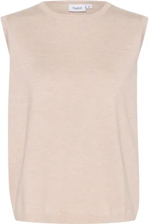 Saint Tropez Strik, Dame, , XL, Uld, Grå Melange Strikvest