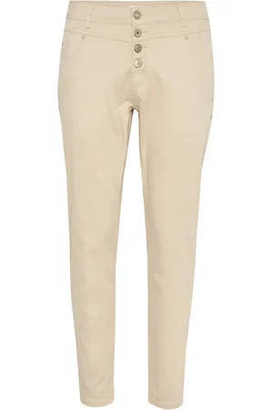 Cream Bukser, Dame, , W25, Uld, Moderne 7/8 Twill Bukser Fjer Grå