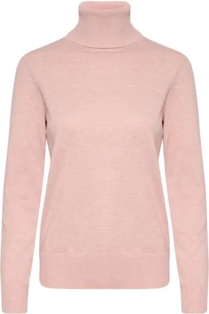 Saint Tropez Strik, Dame, Lyserød, 2XL, Uld, Ash Rose Rollneck Sweater