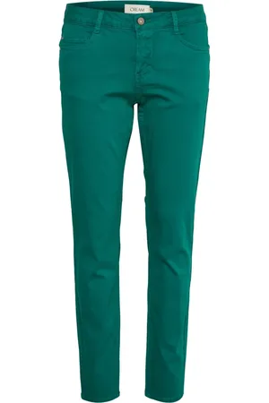 Cream Bukser, Dame, Grøn, W26 L32, Uld, Straight-leg Twill Pant - Proud Peacock