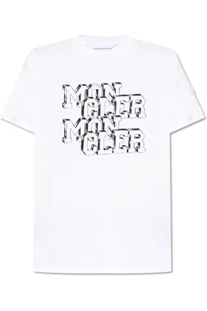 Moncler Top, Herre, Hvid, 3XL, Bomuld, T-shirt med logo