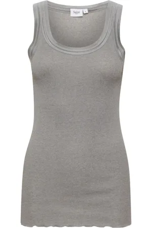 Saint Tropez Top, Dame, Grå, XL, Bomuld, MayaSZ Tank Top Mist Grey Melange