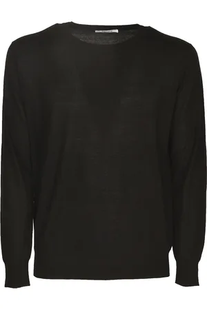 KANGRA CASHMERE Strik, Herre, Sort, 2XL, Uld, Sort Sweater Kollektion