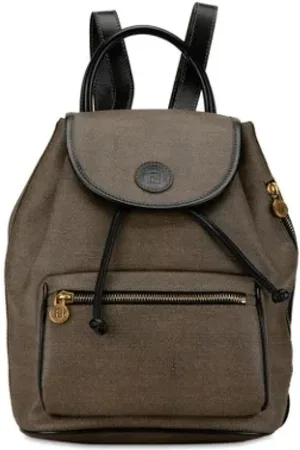 Fendi Pre-owned, Dame, Grå, ONE SIZE, Tyl, Pre-owned Canvas rygsaekke