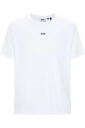 GCDS Top, Herre, Hvid, XL, Hvid Logo Regular T-Shirt