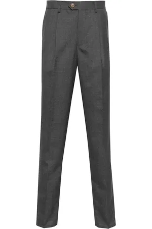 Brunello Cucinelli Bukser, Herre, Grå, 2XL, Uld, Klassiske blå uldbukser