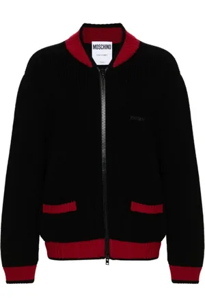 Moschino Strik, Herre, Sort, XL, Uld, Sort Strikket Baseball Krave Sweater