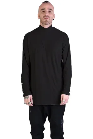 LA HAINE INSIDE US Top, Herre, Sort, M, Polyester, Stribet Langærmet Polo Skjorte