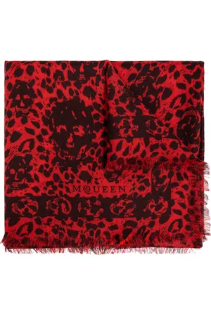 Alexander McQueen Tilbehør, Dame, Rød, ONE SIZE, Uld, Uldtørklæde