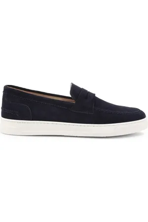 Duca Di Morrone Sko, Herre, Blå, 44 EU, Læder, Blå Ruskind Loafers Forår/Sommer Kollektion