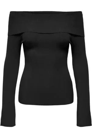 ONLY Strik, Dame, Sort, M, Uld, Jayden Off-Shoulder Sweater Kvinder