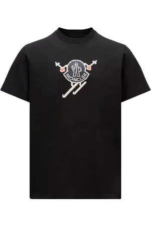 Moncler Top, Herre, Sort, L, Bomuld, Ski Logo T-shirt
