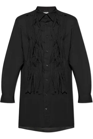Y-3 Skjorte, Herre, Sort, M, Lang Plisseret Skjorte