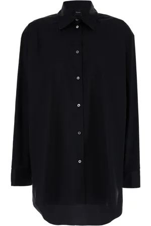 Plaîn Units Bluser & Skjorter, Dame, Sort, S, Bomuld, Sort Bomuld Oversize Skjorte