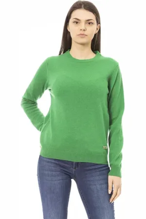 BALDININI Strik, Dame, Grøn, S, Uld, Grøn uld og kasjmir sweater