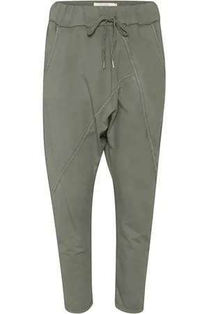Cream Bukser, Dame, Grå, L/XL, Bomuld, Afslappet Pasform Grå Khaki Sweatpants