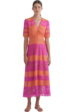 SALONI Kjole, Dame, Flerfarvet, M, Bomuld, Maxi Dresses