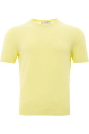 Gran Sasso Top, Herre, Gul, L, Bomuld, Luksus Italiensk Bomuld Tee