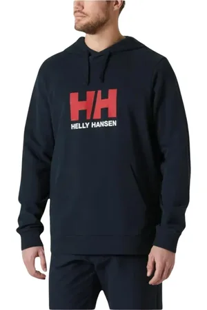Helly Hansen Sweathshirts & Hoodies, Herre, Blå, L, Bomuld, Marineblå Logo Hættetrøje