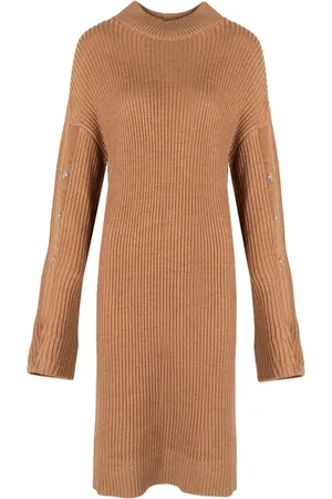 Liu Jo Kjole, Dame, Brun, M, Uld, Elegant Midi Kjole