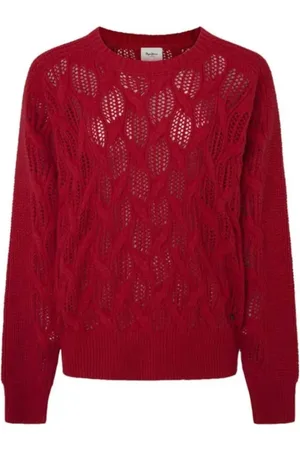 Pepe Jeans Strik, Dame, Rød, M, Uld, Rød Hedra Crew Neck Sweater