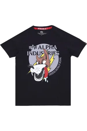 Alpha Industries Top, Herre, Sort, S, Bomuld, Wolfhounds Tee Sort T-shirt