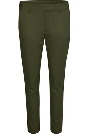 Kaffe Bukser, Dame, Grøn, XL, Uld, Skov Nat Chino Bukser