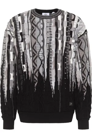 Carlo Colucci Strik, Herre, Flerfarvet, 2XL, Diamantstrikket sweater