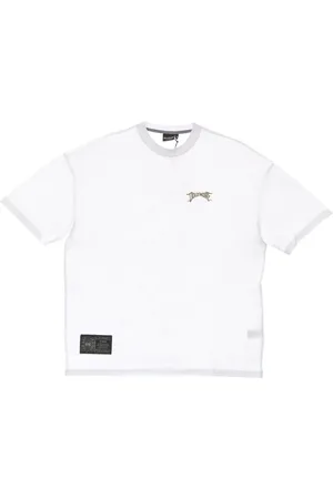 DOLLY NOIRE Top, Herre, Hvid, L, Bomuld, Hvidt Tee med Broderet Logo