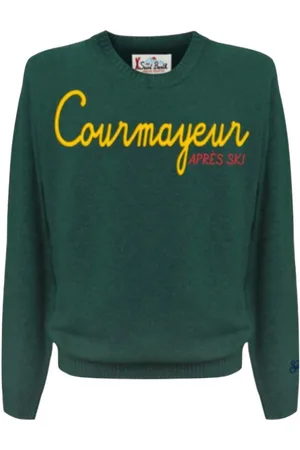 MC2 SAINT BARTH Strik, Herre, Grøn, S, Uld, Grøn Crew Neck Sweater Courmayeur
