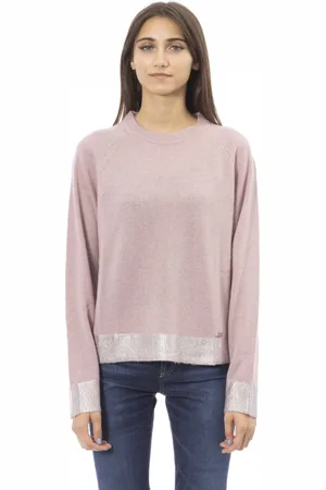 BALDININI Strik, Dame, Lyserød, M, Trendy Langærmet Strikbluse