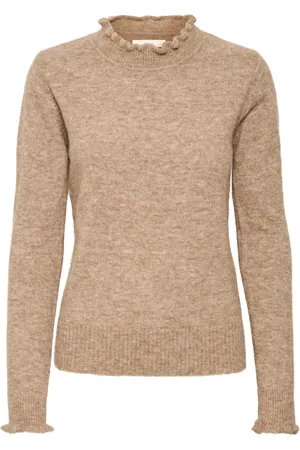 INWEAR Strik, Dame, , L, Uld, Pullover - Sandy Grey Melange