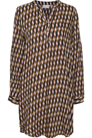 Kaffe Kjole, Dame, Flerfarvet, M, Uld, Skjortekjole Candy Pink Print